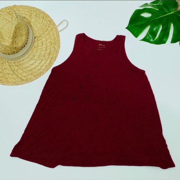 RVCA Swing Tan Top Burgundy Size X Small - Picture 2 of 4